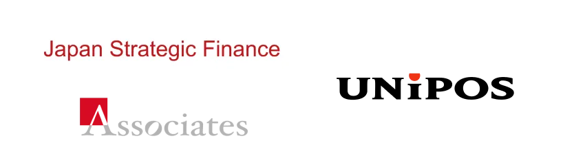 ジャパンストラテジックファイナンス株式会社ロゴ、イー・アソシエイツ株式会社ロゴ、Unipos株式会社ロゴ